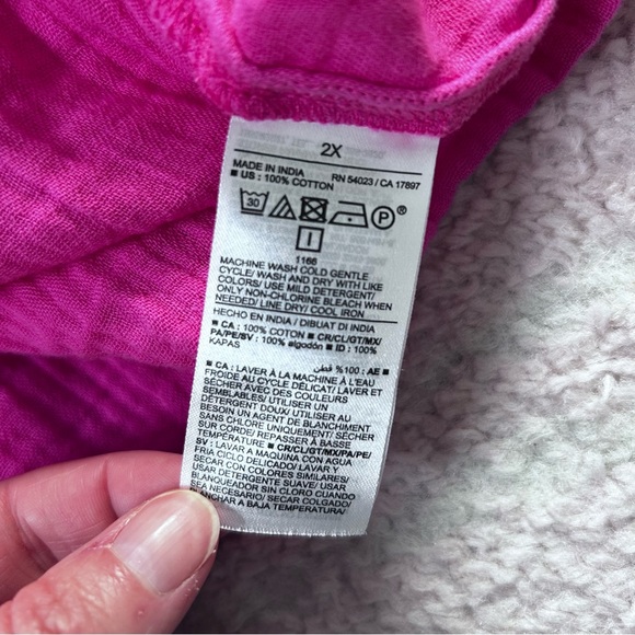 NWT Old Navy Pink Cotton Babydoll Tank Dress Size 2X Swim Coverup Resort - Picture 4 of 9